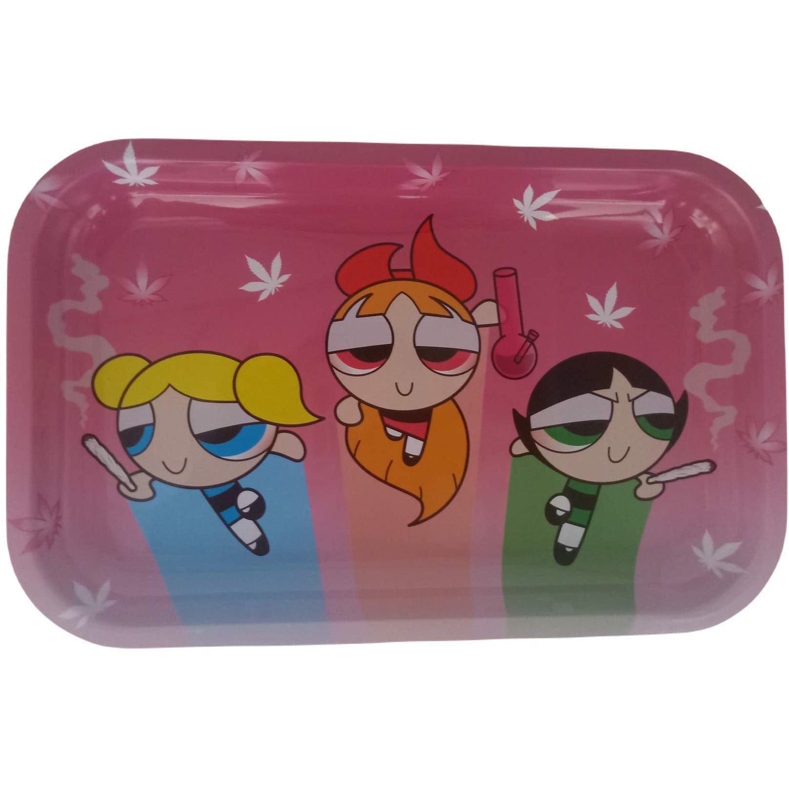 Girl Power Pink Rolling Tray with Magnetic Lid - Retro Rolling Tray for  Girl, Small Cute Metal Rolling Tray - Gifts for Cool Girl